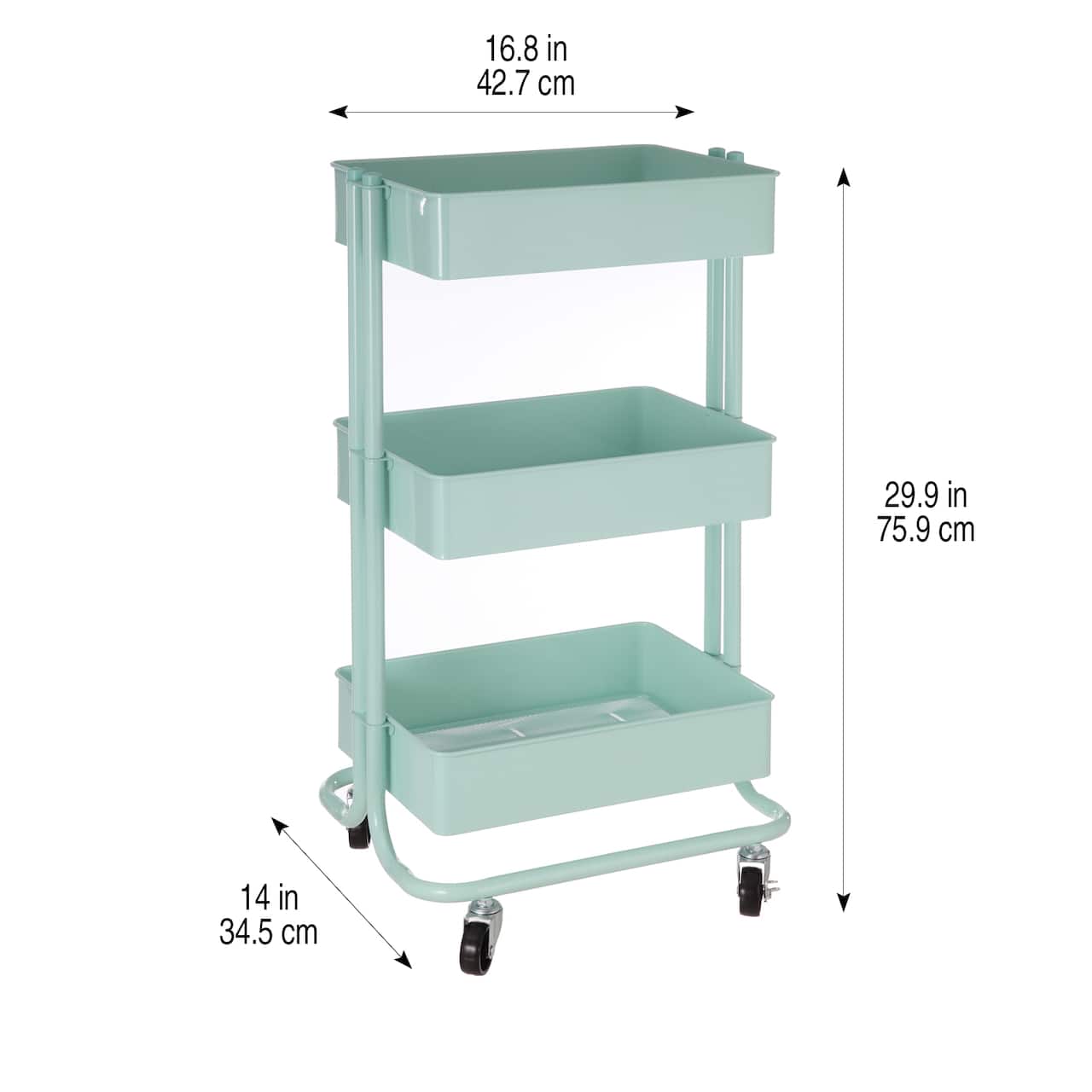 Lexington 3-Tier Rolling Cart by Simply Tidy®